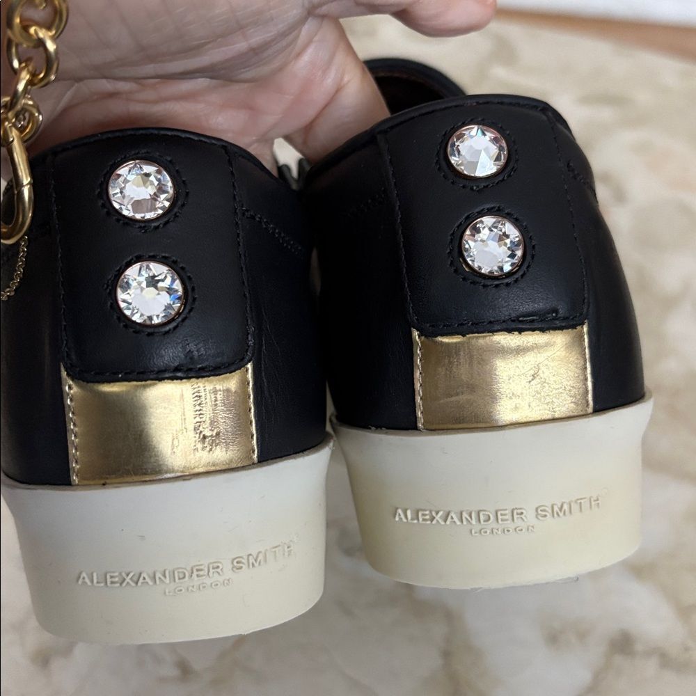 Alexander Smith London Leather Slip On Metal Cap Toe Platform Sneakers - Picture 9 of 14